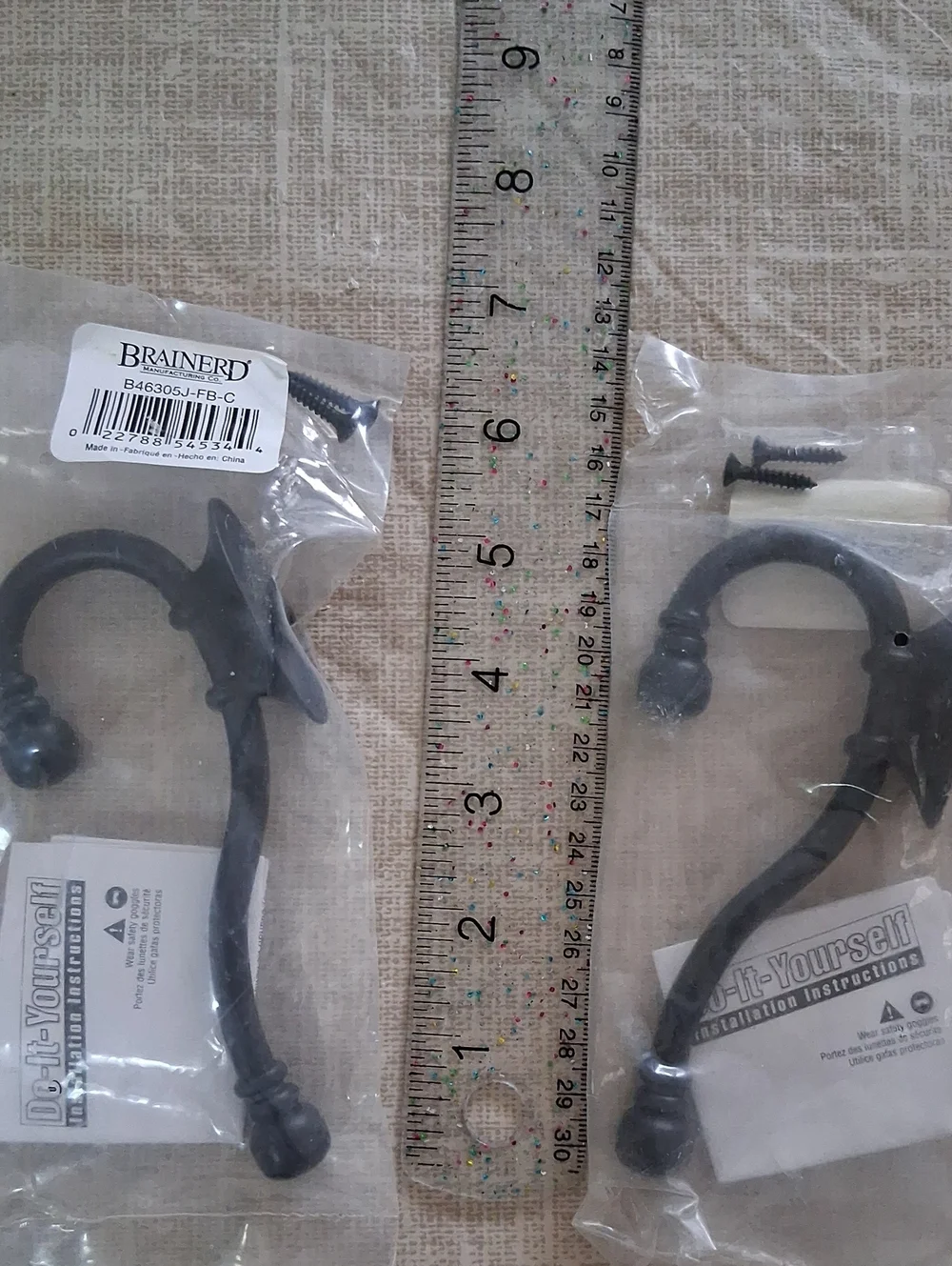 Brainerd Matte Black Dual Hooks 2Pk